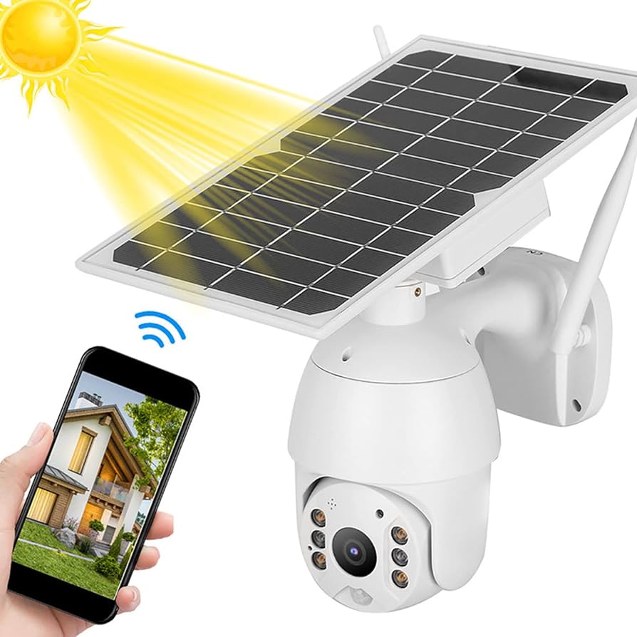 Solar Security Camera Intelligent Solar Energy 4G Alert PTZ Camera 1080P Infrared Night Vision Wireless Camera Smart Security Camera IP66 Waterproof Outdoor Camera for(Southeast Asia frequency band)